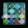 Kasten Glas Rocailles, Glas-Rocailles, mit Kunststoff Kasten, rund, gemischte Farben, 134x134x18mm, verkauft von Box
