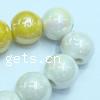Colorful Plated Porcelain Beads, Round, large hole Approx 3mm 