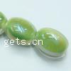 Colorful Plated Porcelain Beads, Oval Approx 2mm 