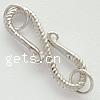 Brass S Shape Clasp, Letter S, plated, with loop 