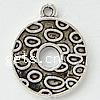 Zinc Alloy Flat Round Pendants, Donut, plated Approx 2mm 