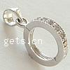 Sterling Silver Loop Bail, 925 Sterling Silver, Donut, plated, with cubic zirconia 