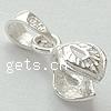 Sterling Silver Pinch Bail, 925 Sterling Silver, Leaf, plated Approx 3mm 
