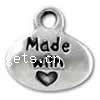 Sterling Silver Message Pendant, 925 Sterling Silver, Oval, word love, plated, with letter pattern 