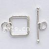 Sterling Silver Toggle Clasp, 925 Sterling Silver, Square, plated, smooth & single-strand Approx 2mm 