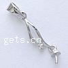 Sterling Silver Peg Bail, 925 Sterling Silver, plated, with cubic zirconia Approx 4mm 