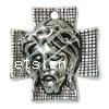 Zinklegierung Kreuz Anhänger, Jesus Kreuz, plattiert, keine, frei von Kadmium, 23x21x7mm, Bohrung:ca. 2mm, ca. 720PCs/kg, verkauft von kg
