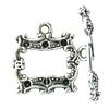 Zinc Alloy Toggle Clasp, Rectangle, textured & single-strand cadmium free  Approx 2mm 