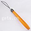 Fashion Mobile Phone Lanyard, Leather, with Zinc Alloy Inch 
