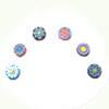 Perles bijoux Fimo , argile de polymère, pièce de monnaie, avec le motif de fleurs, couleurs mélangées, Vendu par PC