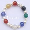 Turquoise Pearl Bracelets, Agate, with pearl, 12mm,7-8mm .5 Inch 