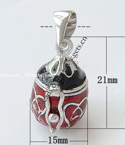 Zinc Alloy European Prayer Box Pendants, with enamel, plated, enamel, more colors for choice, 21x15x15mm, Hole:Approx 4mm, Sold By PC