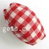 Cloth Woven Beads, with Acrylic, Oval, red 