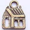 Zinc Alloy Building Pendants, House, plated cadmium free Approx 3mm, Approx 