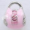 Enamel Zinc Alloy European Beads, Handbag, plated, without troll & with rhinestone & large hole Approx 5mm 