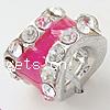 Zinc Alloy Bail Beads, Tube, plated, without troll & enamel & with rhinestone 14.5xx Approx 6mm 