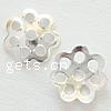 Messing Perlenkappe, Blume, plattiert, hohl, keine, 6x6x1mm, 1000PCs/Tasche, verkauft von Tasche
