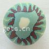 Round Polymer Clay Beads & with flower pattern Approx 2mm 