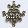 Metal Alloy Chandelier Component, Flower, plated, multi loops 
