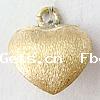 Brass Heart Pendants, plated, brushed Approx 2mm 