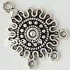 Eisen Mesh Perlen, Zinklegierung, Blume, plattiert, 1/3-Schleife, keine, 26x18x3mm, Bohrung:ca. 2mm, verkauft von PC