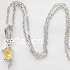 Цинкового сплава кубический цирконий ожерелье, с цинковый сплав, Овальный цепь длина:16 дюймовый, продается Strand