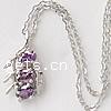 Цинкового сплава кубический цирконий ожерелье, с цинковый сплав, Листок, Овальный цепь длина:16 дюймовый, продается Strand