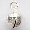 Sterling Silver Jingle Bell for Christmas Decoration, 925 Sterling Silver, Round, plated 6mm Approx 2mm 
