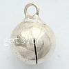 Sterling Silver Jingle Bell for Christmas Decoration, 925 Sterling Silver, Round, plated 7mm Approx 2mm 