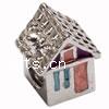 Enamel Zinc Alloy European Beads, House, plated, without troll & large hole Approx 4.2mm 