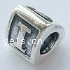Thailand Sterling Silber Europa Buchstabenperlen, Dreieck, mit Brief Muster & ohne troll, 10x8mm, Bohrung:ca. 5mm, verkauft von PC
