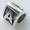 Thailand Sterling Silver European Alphabet Beads, Triangle, with letter pattern & without troll Approx 5mm 