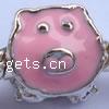 Enamel Zinc Alloy European Beads, Pig, plated, without troll & large hole Approx 4mm 
