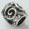 No Troll Thailand Sterling Silver European Beads, Tube, without troll & stripe Approx 4mm 