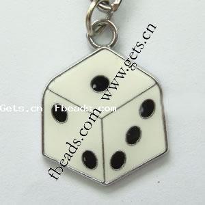 Zinc Alloy Enamel Pendants, Cube, plated, more colors for choice, 23x29x3mm, Sold By PC