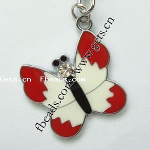 Zinc Alloy Enamel Pendants, Butterfly, plated, more colors for choice, 29x31x3mm, Sold By PC