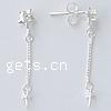 Sterling Silver Earring Drop Component, 925 Sterling Silver, plated, with cubic zirconia 