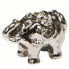 Rhinestone Zinc Alloy European Beads, Elephant, plated, with Mideast rhinestone & without troll Approx 4.5-5mm 