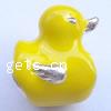 Enamel Zinc Alloy European Beads, Duck, plated, without troll & large hole Approx 5mm 