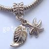 Zinc Alloy European Pendants, Leaf, plated, without troll Approx 5mm 
