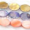 AB Color Shell Beads, Oval, AB color plated Approx 15 Inch 