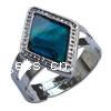Оболочки палец кольцо, Латунь, с Раковина морское ушко, Ромбическая форма отверстие:Приблизительно 17-19mm, продается PC