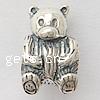 No Troll Thailand Sterling Silver European Beads, Bear, without troll Approx 5mm 