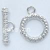 Zinc Alloy Toggle Clasp, Round, textured & single-strand nickel, lead & cadmium free Approx 3mm 