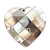 Patrón de mosaico concha colgantes, Nácar Mosaico, Corazón, 29x29x8mm, agujero:aproximado 1mm, Vendido por UD
