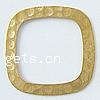 Brass Linking Ring, Square, plated, hammered 