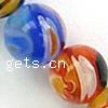 Millefiori Glasperlen, Glas Millefiori, rund, gemischte Farben, 12mm, Länge:16 ZollInch, verkauft von Strang