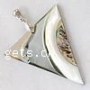 Zinc Alloy Shell Pendants, Mosaic Shell, with Zinc Alloy, Triangle, platinum color plated Approx 4mm 
