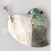 Zinc Alloy Shell Pendants, Mosaic Shell, with Zinc Alloy, Heart, platinum color plated Approx 4mm 