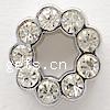 Zinc Alloy Slide Charm, Flower, platinum color plated, with Mideast rhinestone 